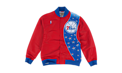 NBA Authentic Warm-Up Jacket "1993-94 Philadelphia 76ers - Red / Blue" 6056S3B1D93P76