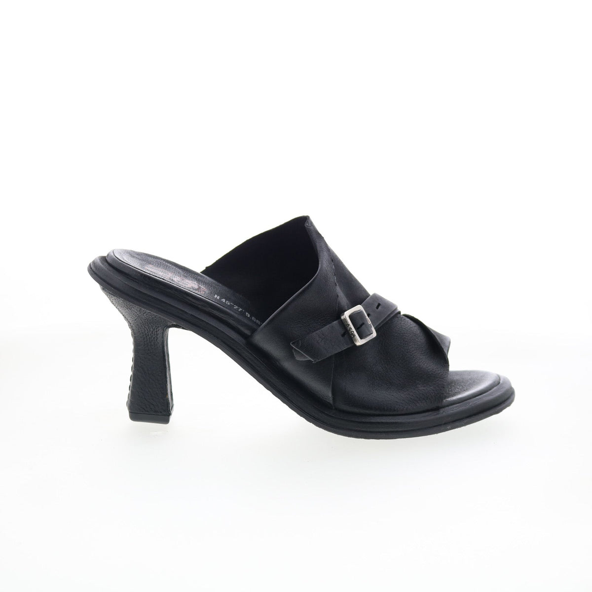 Smitty B22005-201-6002 Womens Black Leather Mules Heels Shoes