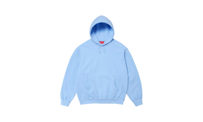 SATIN APPLIQUÉ HOODED SWEATSHIRT "FW24 - Light Blue" SU528