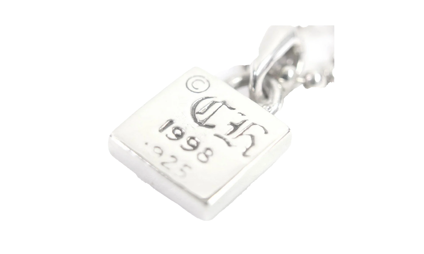 Autre Marque Heart Square Pendant & Necklace "Silver" CHRM0642