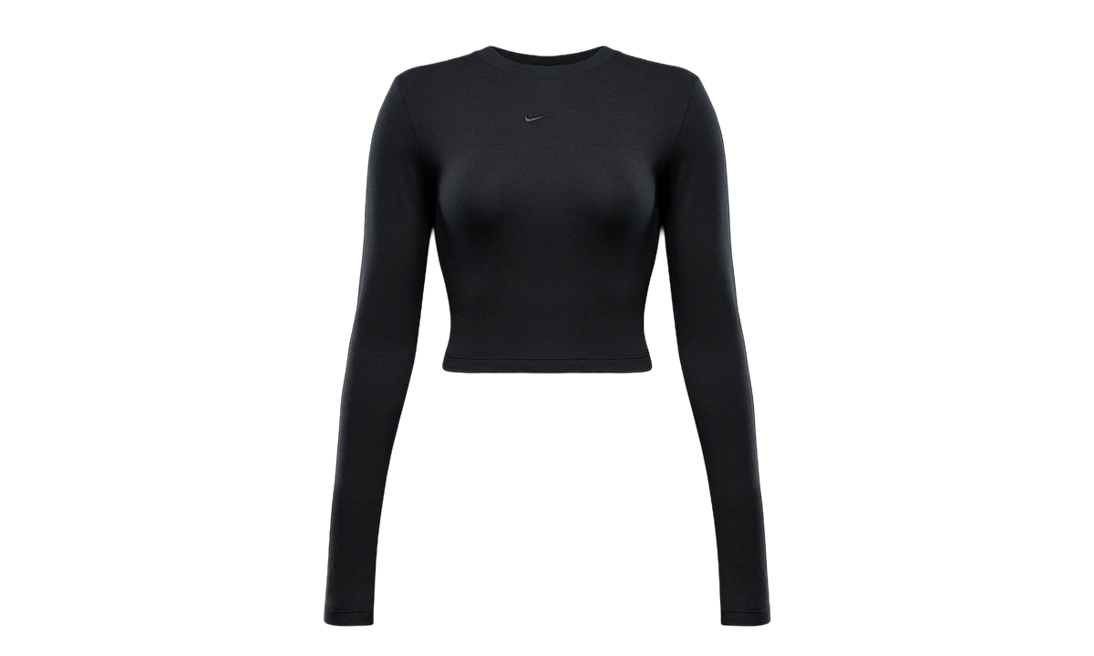Sportswear Chill Knit Slim LS Cropped Top WMNS "Black" HF5322 010