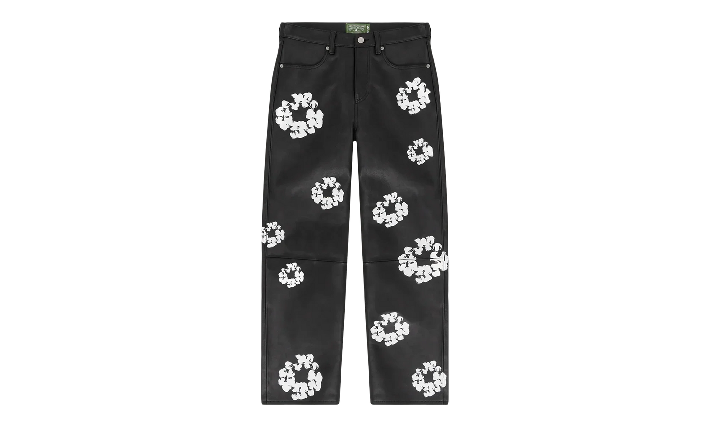 Levi's Leather Cotton Wreath Logo Pants "Black / White" DT340