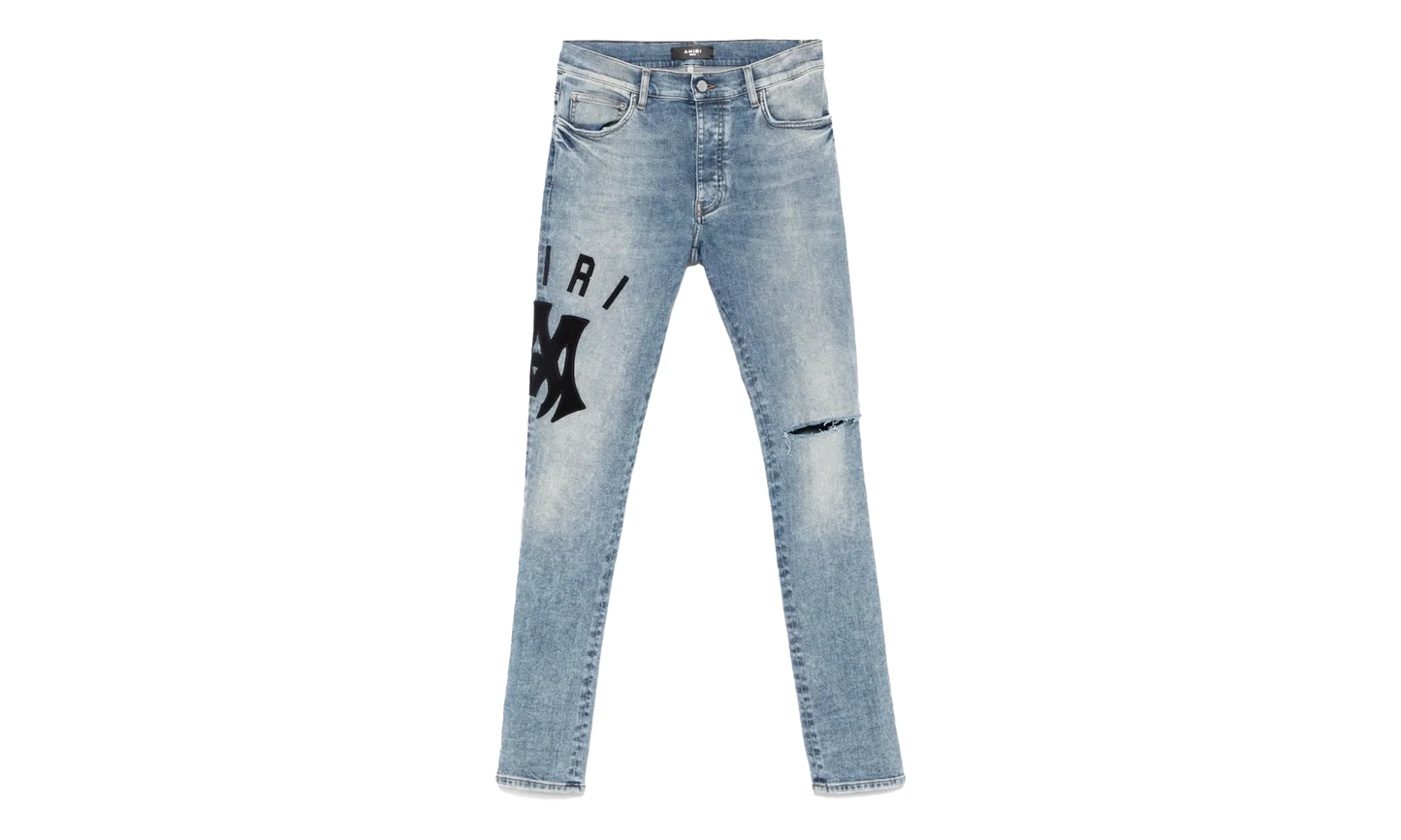 Suede Applique Logo Jeans "True Indigo Black" AMDNSY10970 766