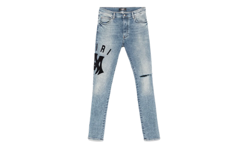 Suede Applique Logo Jeans "True Indigo Black" AMDNSY10970 766