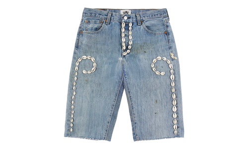 Cowrie Shell Denim Shorts "Medium Wash" BAR17