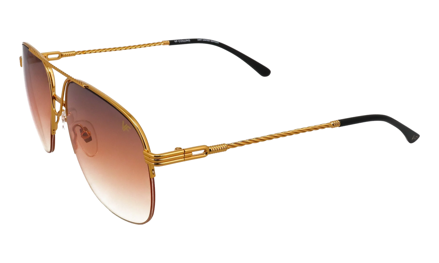 Collins Half Rim 24KT "Yellow Gold / Brown Triple Gradient" MPCL2 0002 54T5