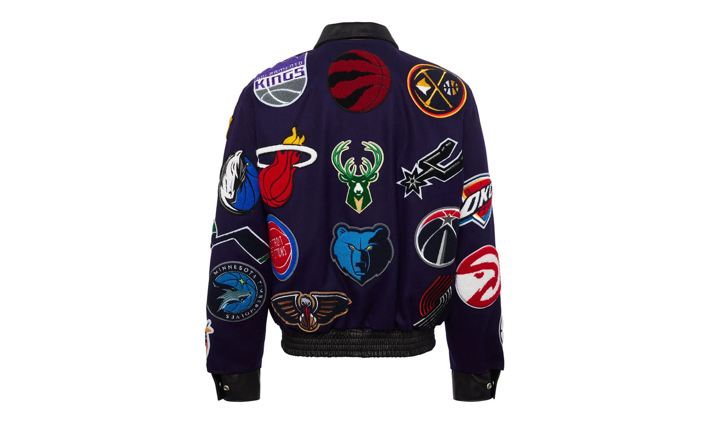 NBA Collage Wool & Leather Jacket "Purple" NBA 101 PUR