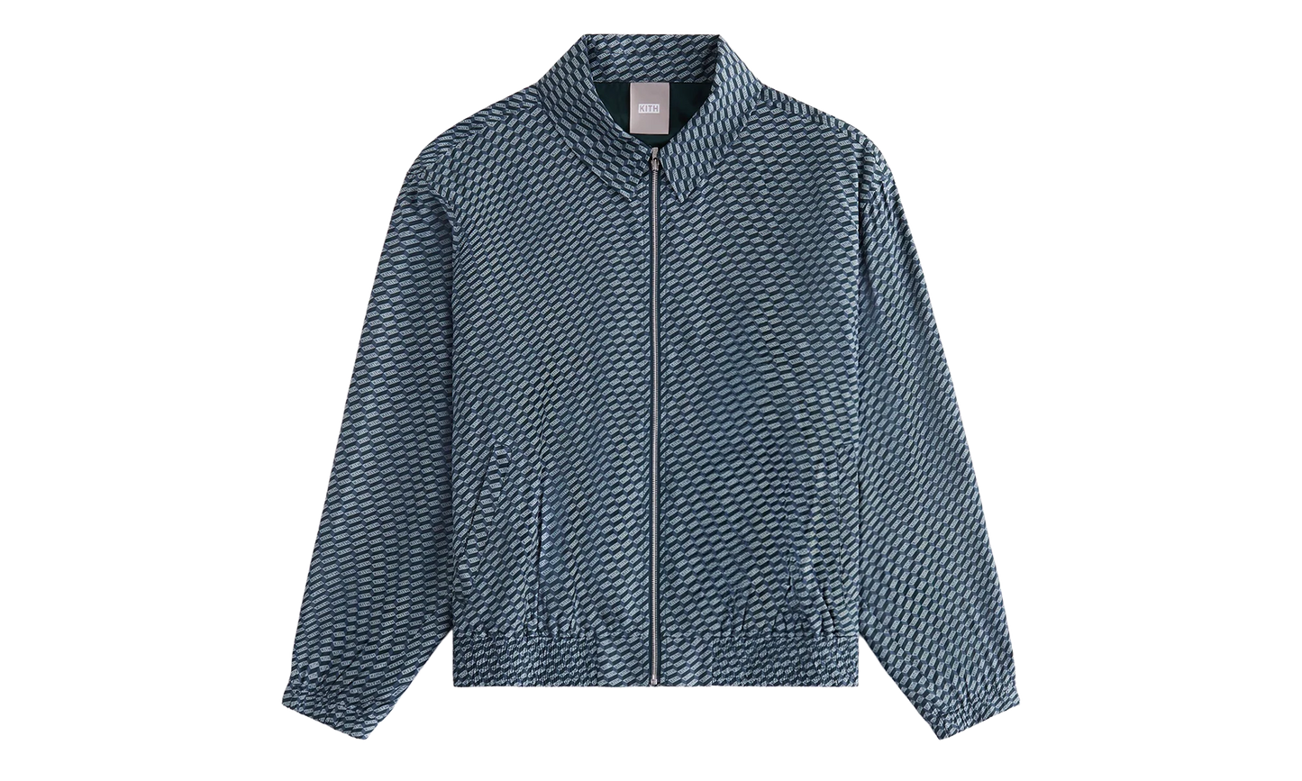 Gesa Monogram Silk Coach Jacket "Navy" khw010114 336