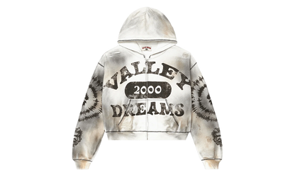 Spiral Zip Up Hoodie "Dark White" 11451 10004VFSZUH DARK