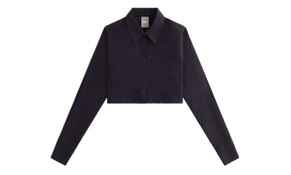 Nylon Faille Cropped Button Down "Black" khw030333 001
