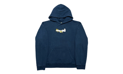 Embroidered Floral Logo Hoodie "Navy" DT282