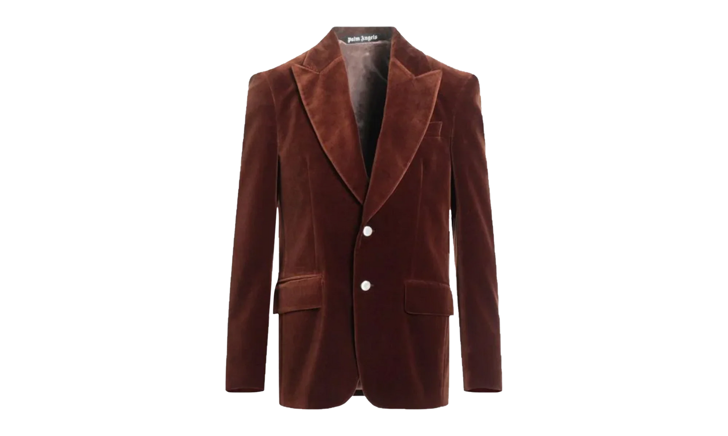 Velvet Suit Jacket "Brown" PMEN024F22FAB0016060