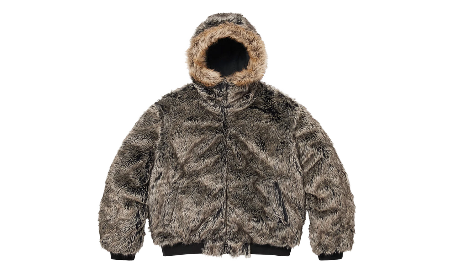 Reversible Faux Fur Hooded Work Jacket "SS26 - Black" SU27011