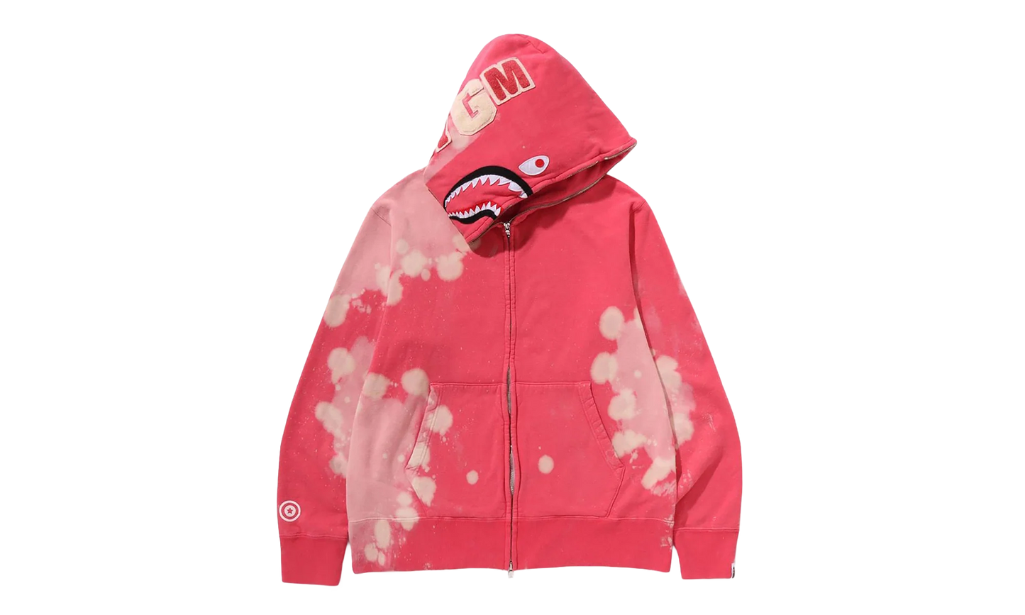 Hand Dye Shark Full Zip Hoodie "Red" 1L30 115 002 RED