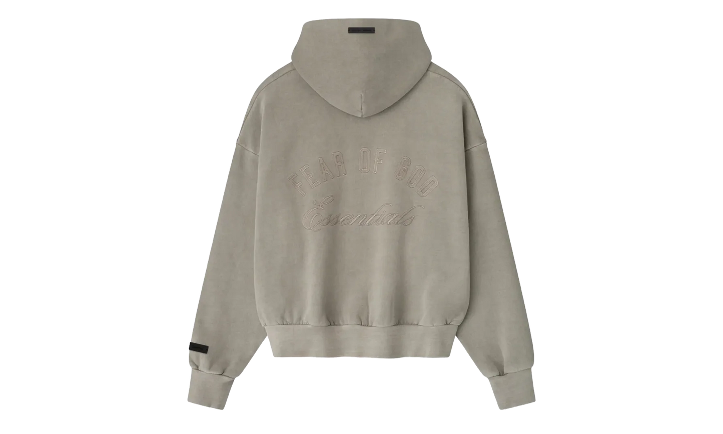 Embroidered Classic Full Zip Hoodie "Smoke Grey" 192HO254781F