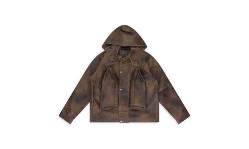 CLASSIC LEATHER JACKET "Green / Brown" WDWMOTW 0031