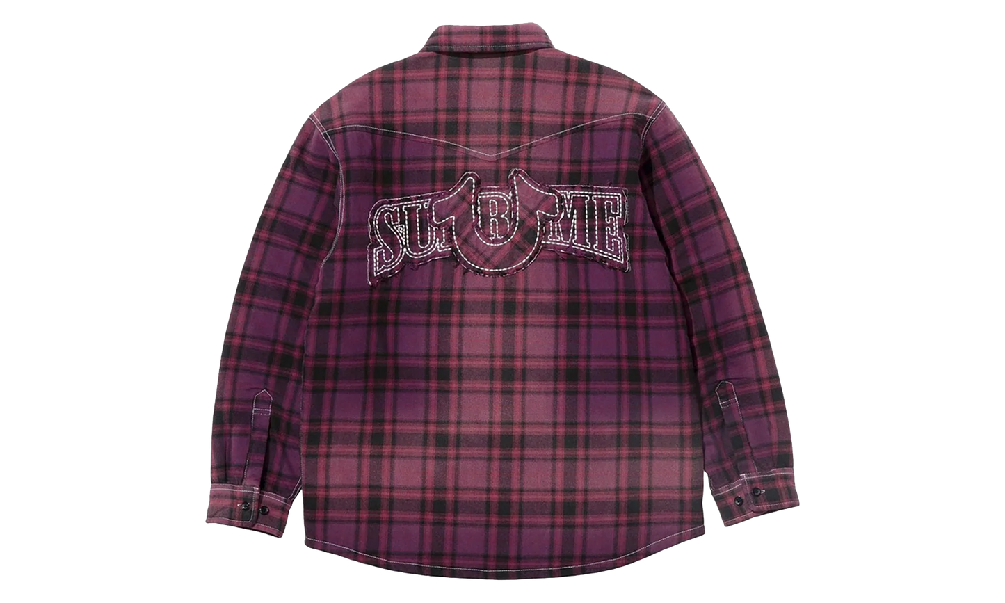 True Religion Quilted Lined Plaid Flannel Jacket "FW25 - Purple" SU27248