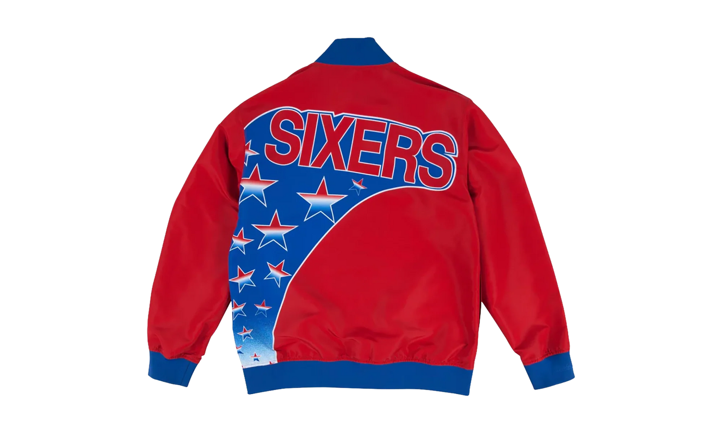 NBA Authentic Warm-Up Jacket "1993-94 Philadelphia 76ers - Red / Blue" 6056S3B1D93P76