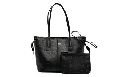 Small Liz Reversible Tote in Visetos "Black" MWPDSLR02BK001