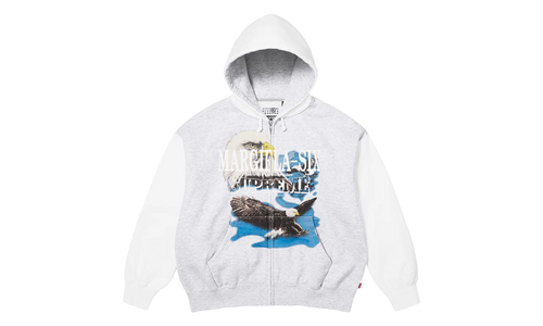 MM6 Maison Margiela Eagle Zip Up Hooded Sweatshirt "SS26 - grey" SU27172