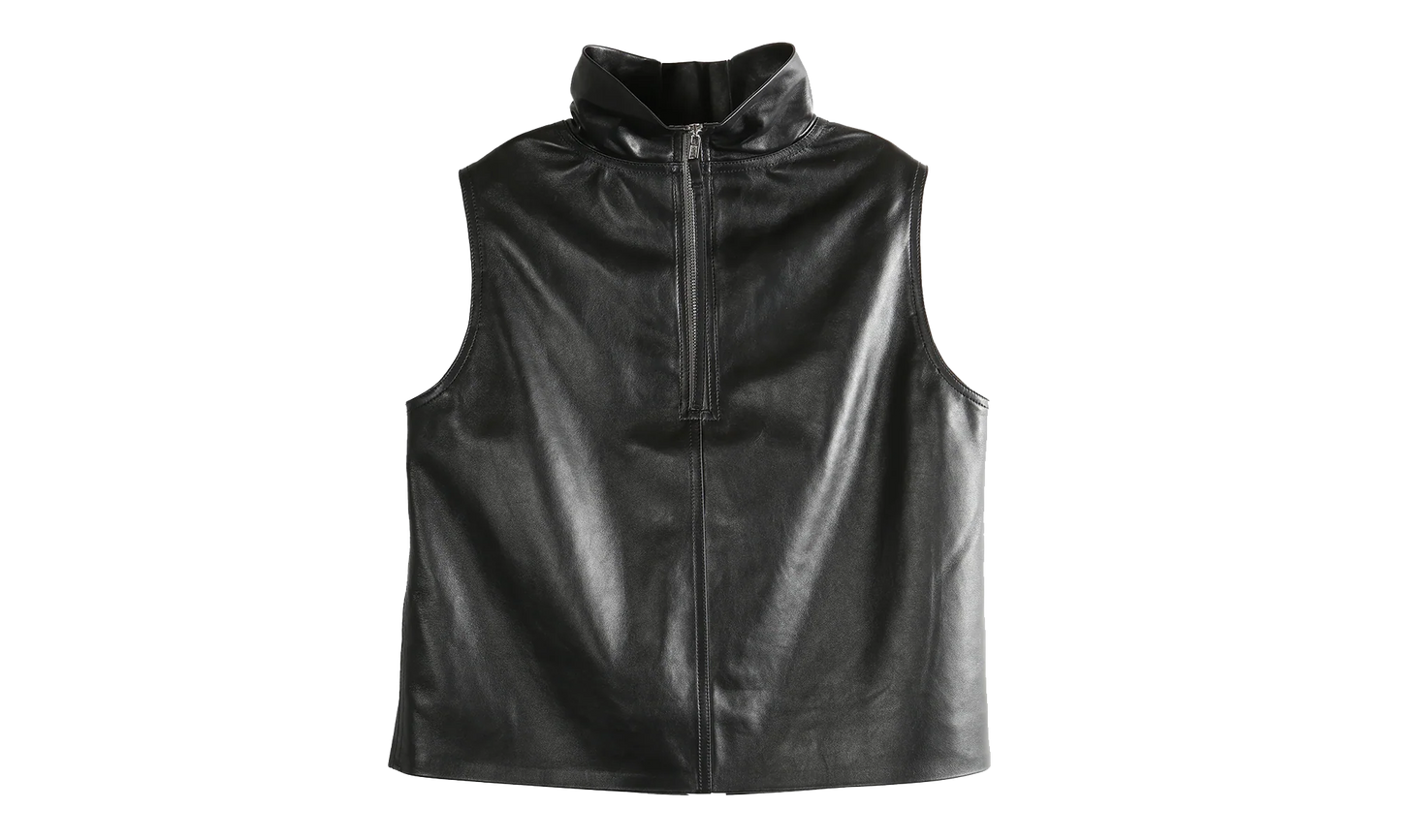 Short Sleeve Tabard in Pelle Top WMNS "Black" RP01F6116 LBY 09