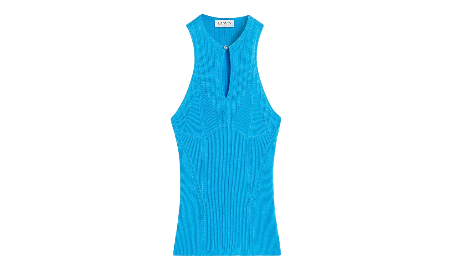SILK KNIT HALTER TOP "Blue" RW TO0015 K004 P24 220