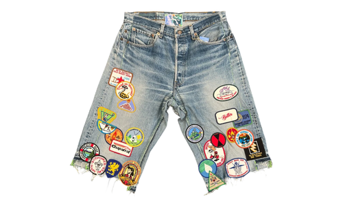 Gentlemen's Triple-Wide Long Denim Shorts "Indigo" BWA94