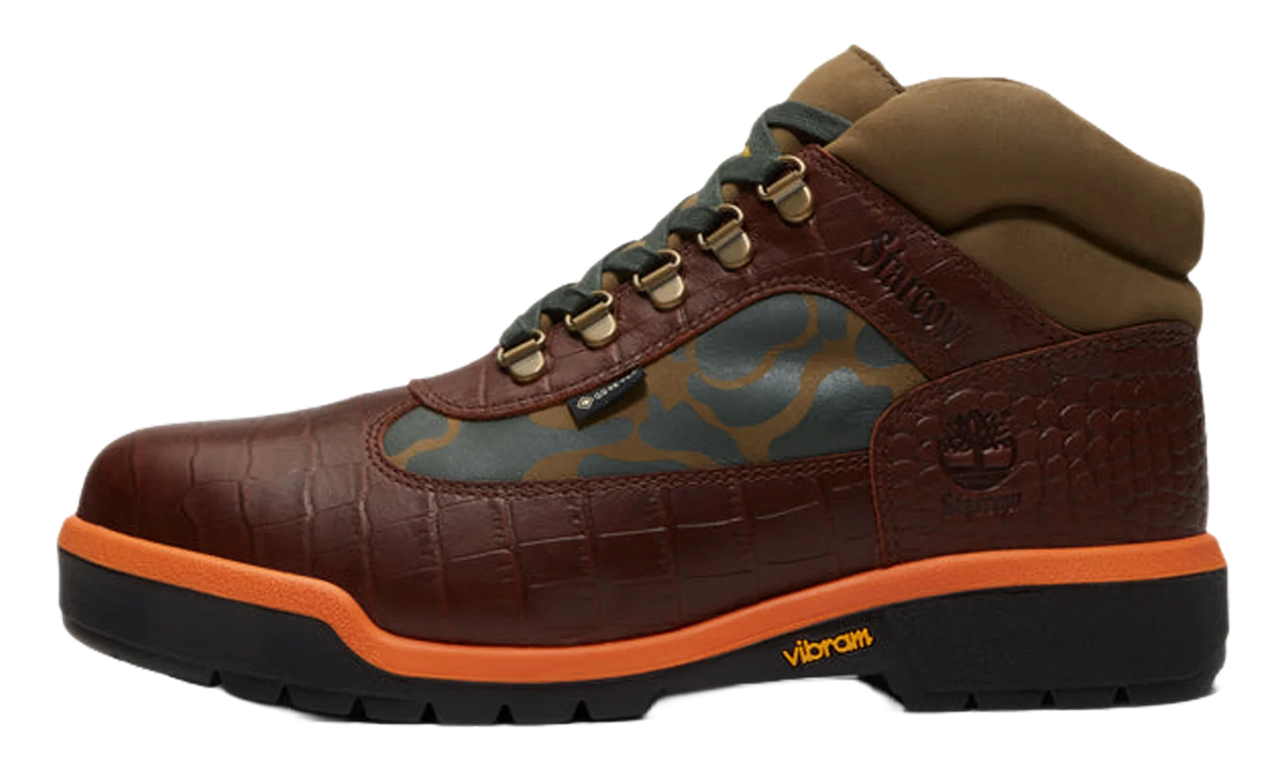 STARCOW Mens Lace Up GTX Stivale Field Boots "Brown Croc" TB0A2NRWA5C