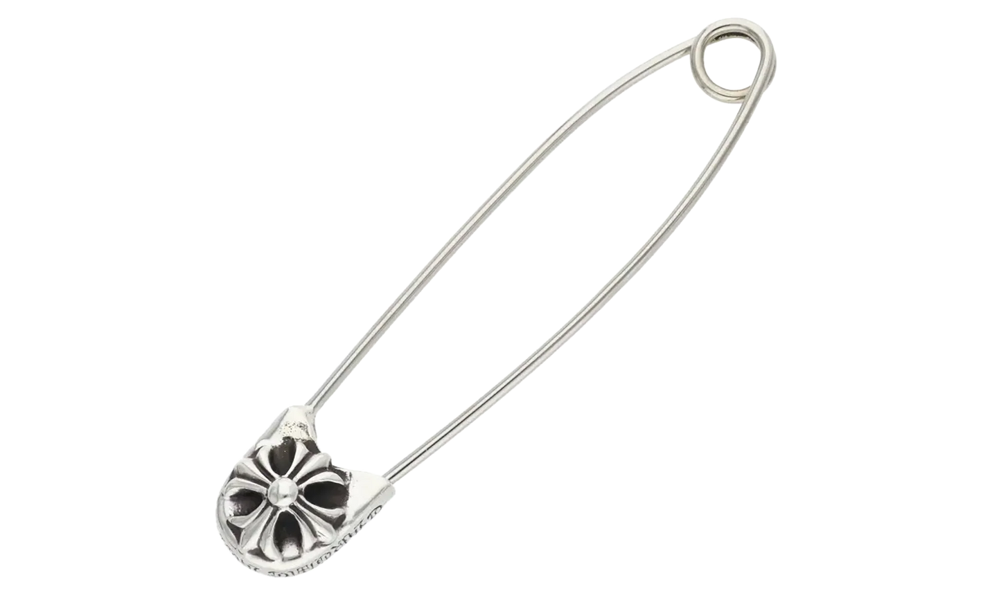 Large Safety Pin Necklace "Silver" CHRM0808