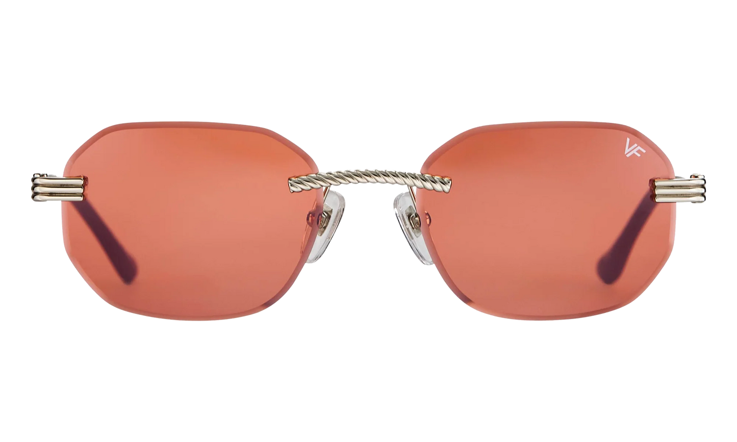 Hustler Rimless Drill Mount 24KT "White Gold / Blood Orange" DMHU2 0048 44C5