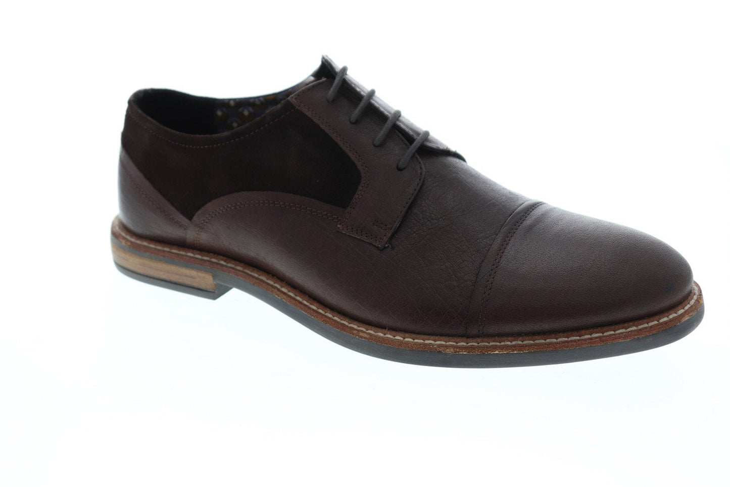 Ben Sherman Birk Cap Toe BNM00023 Mens Brown Leather Lace Up Oxfords Shoes