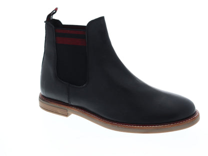 Ben Sherman Birk Chelsea BNM00055 Mens Black Leather Mid-Calf Slip On Boots