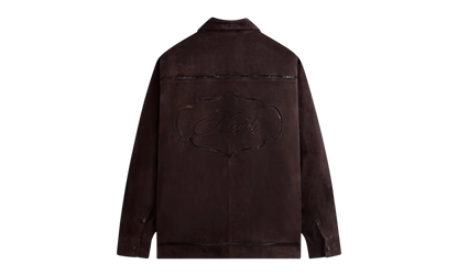 Ladder Stitch Suede Boxy Collared Overshirt "Brown" khm032333 244