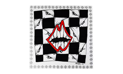 Matty Boy Chomper Silk Scarf "White / Black" CHRM1143