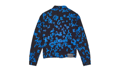 BLACK/BLUE LETTERS SCREEN PRINT TRUCKER "Black" P024 BBSP123