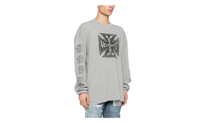 Biker Cross Waffle Long-Sleeve "Grey Melange" ME76LS181G GREY