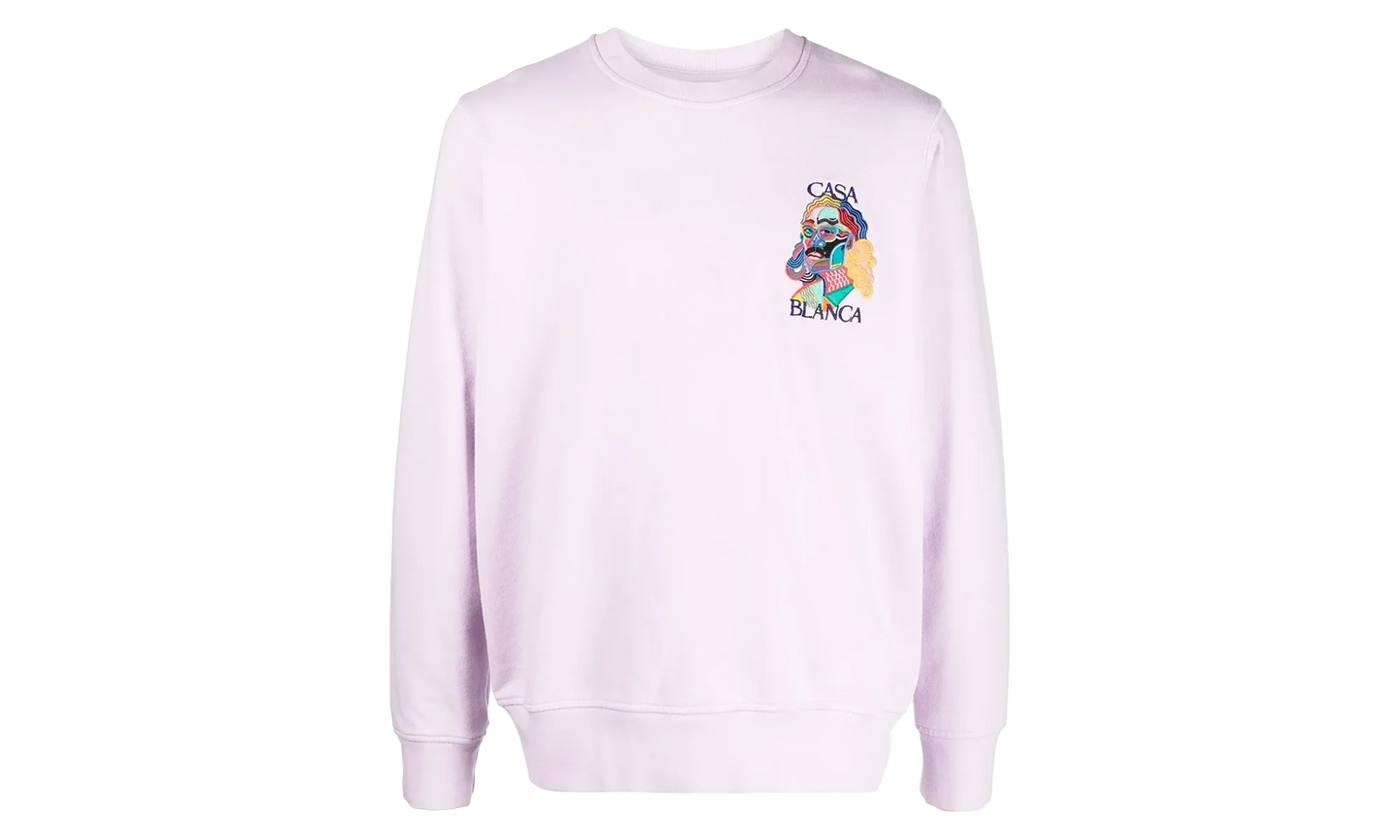 Masao San Embroidered Crewneck Sweatshirt "Lilac" MS22 JTP 001 LILAC