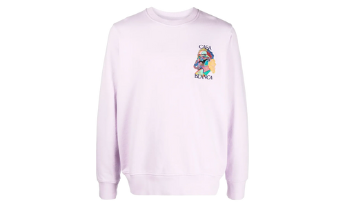 Masao San Embroidered Crewneck Sweatshirt "Lilac" MS22 JTP 001 LILAC