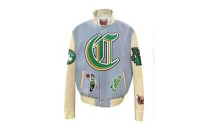 Boston Celtics Wool & Leather Old English Varsity Jacket "Blue" NBA BOS CEL 100