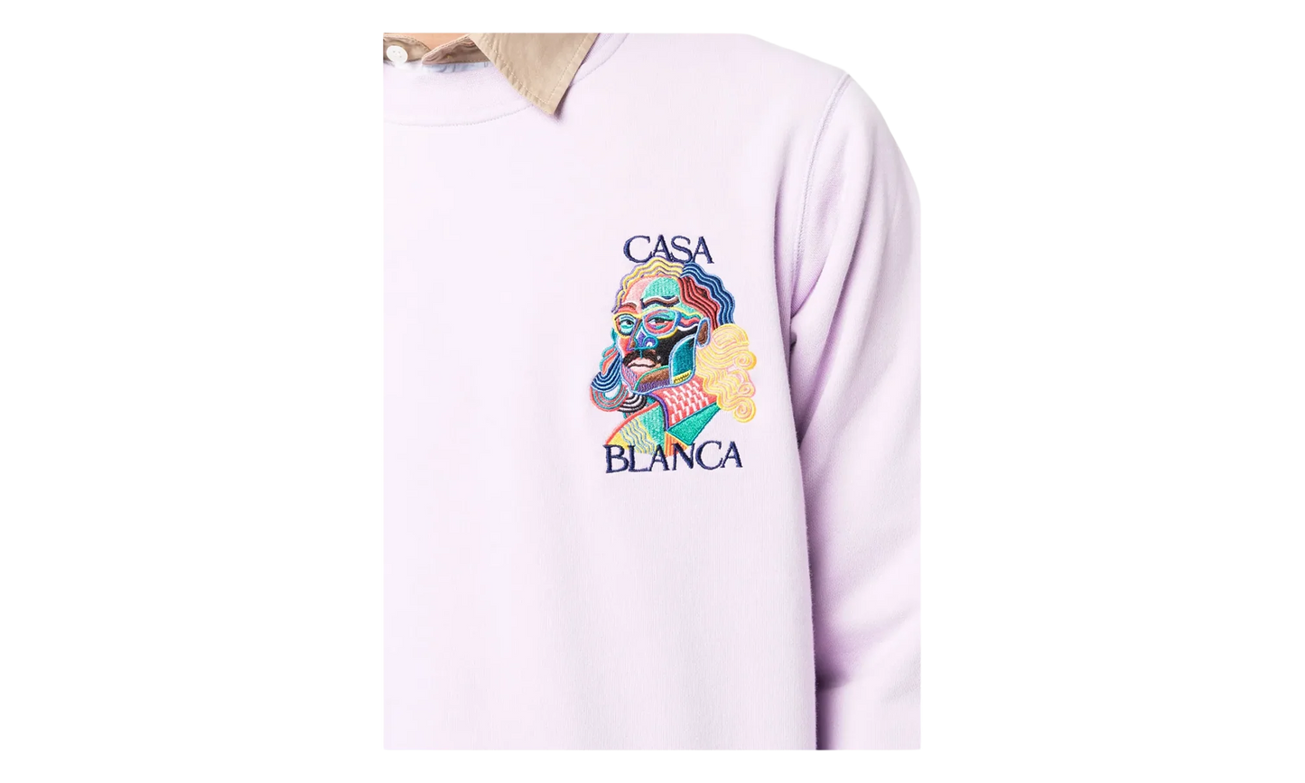 Masao San Embroidered Crewneck Sweatshirt "Lilac" MS22 JTP 001 LILAC