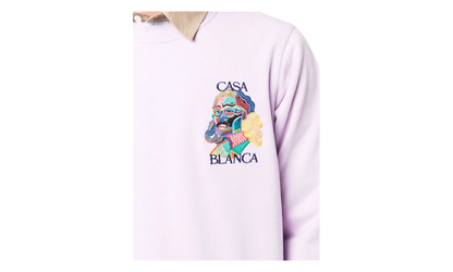 Masao San Embroidered Crewneck Sweatshirt "Lilac" MS22 JTP 001 LILAC
