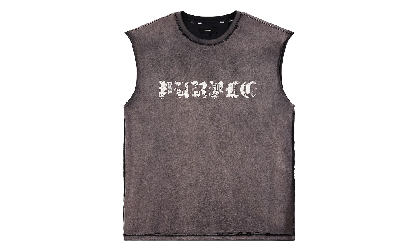 Worn Gothic Sleeveless Tee "Brown" P103 TBSP226