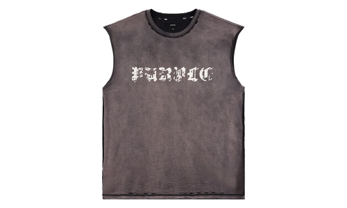 Worn Gothic Sleeveless Tee "Brown" P103 TBSP226