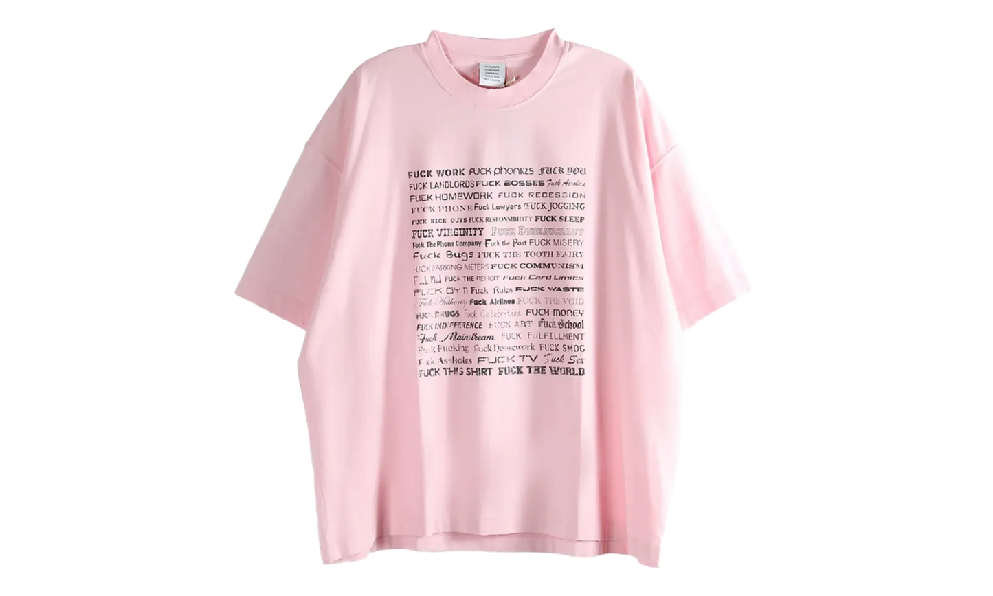 Fuck Everything T-Shirt "Pink" ME76TR210PX PINK