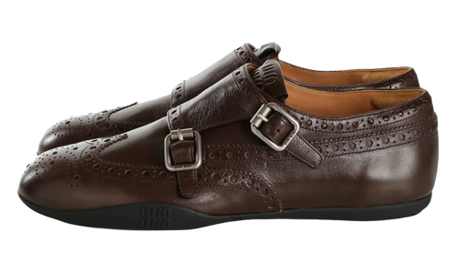 Calf Leather Buckle Brogues WMNS "Moro Tabacco" 5E510E 007 F0003
