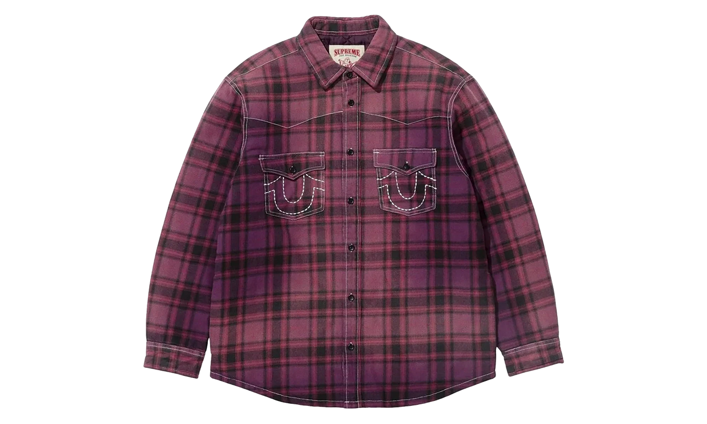 True Religion Quilted Lined Plaid Flannel Jacket "FW25 - Purple" SU27248