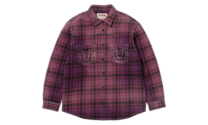 True Religion Quilted Lined Plaid Flannel Jacket "FW25 - Purple" SU27248