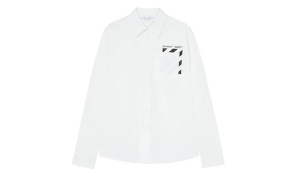 Diagonal Pocket Button Up Shirt "White" OMGA220C99FAB0010110