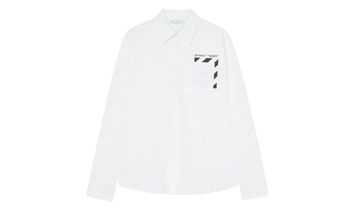 Diagonal Pocket Button Up Shirt "White" OMGA220C99FAB0010110