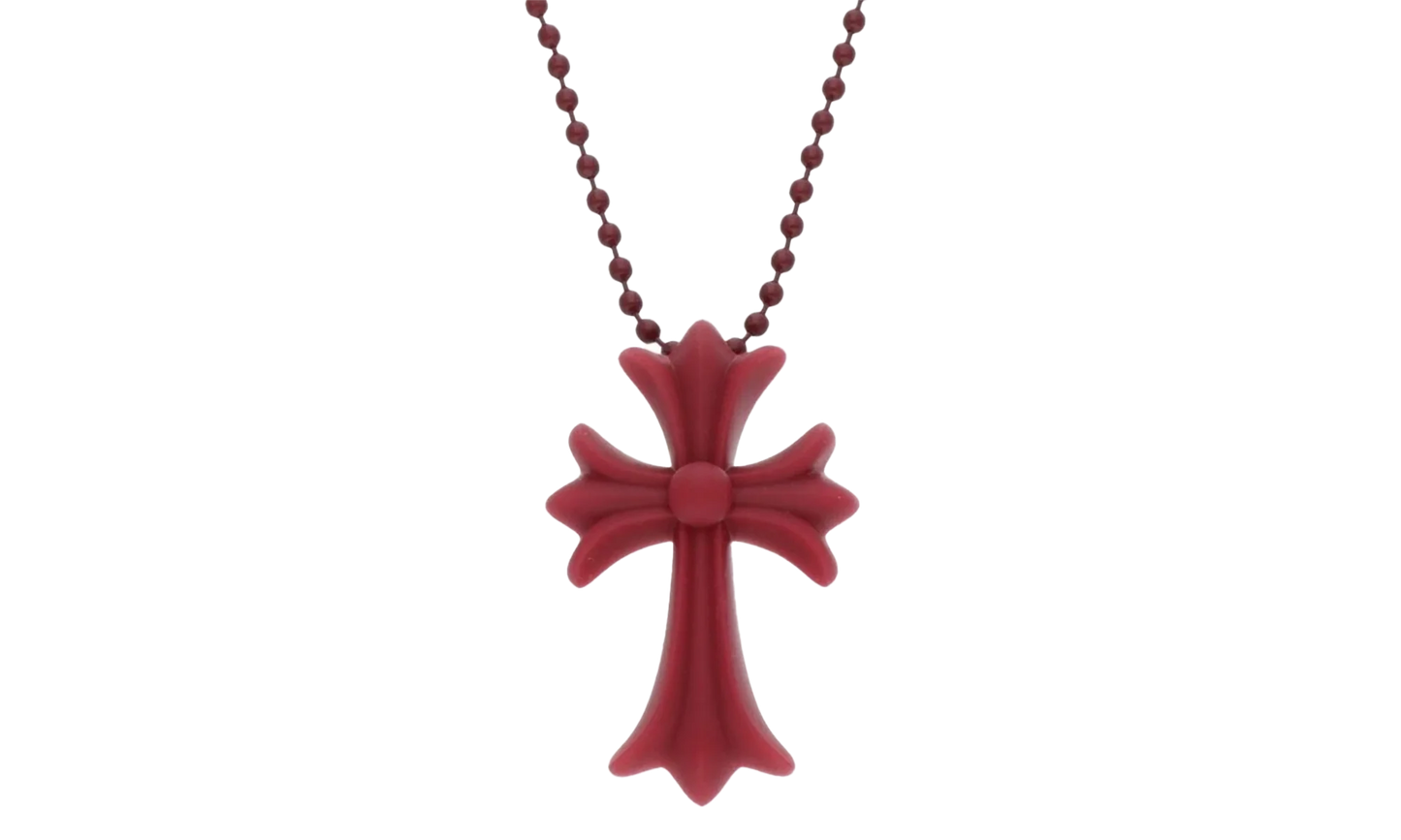 Silicrone Cross Necklace "Red Wine" CHRM0656